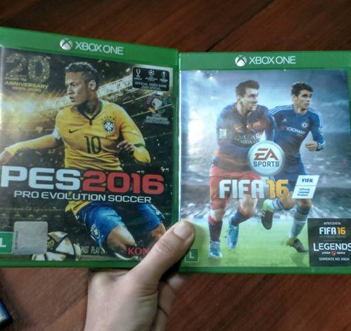 troca FIFA 16 e PES 16 de Xbox One