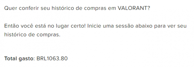 venda Conta de Valorant com 1050 reais em skins