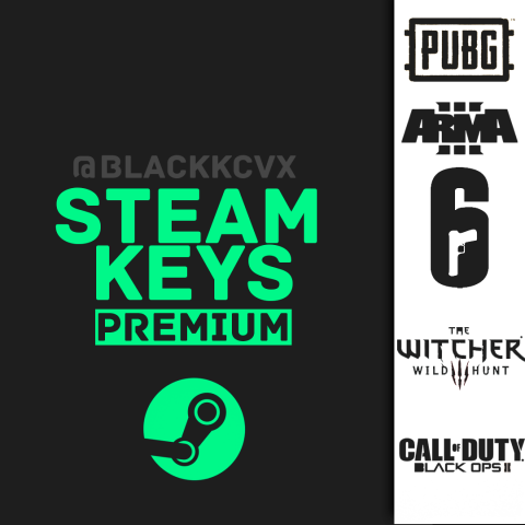 5 chaves/keys da  steam aleatórias premium