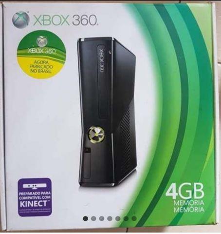 venda Xbox 360 Slim 4gb (travado) + 1 Controle + Caixa
