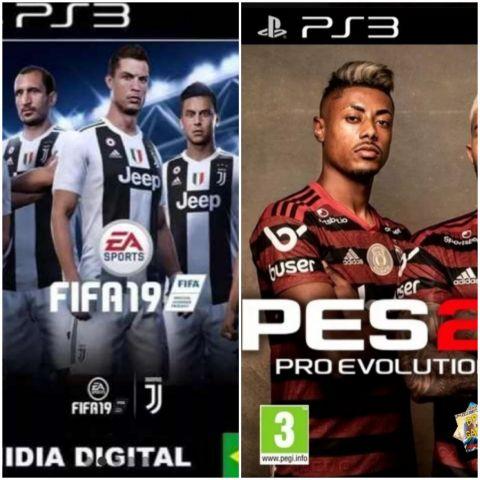 FIFA 19 PS3 + PES 18 ATUALIZADO PS3 - DIGITAIS