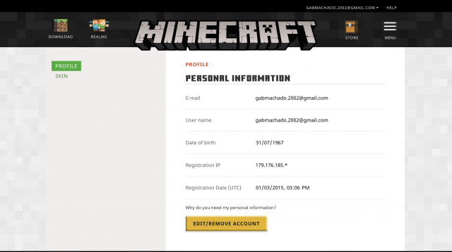 venda Minecraft conta OG 