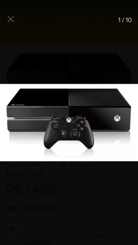 Xbox One 1Tb + 2 Controles de brinde + 6 Jogos