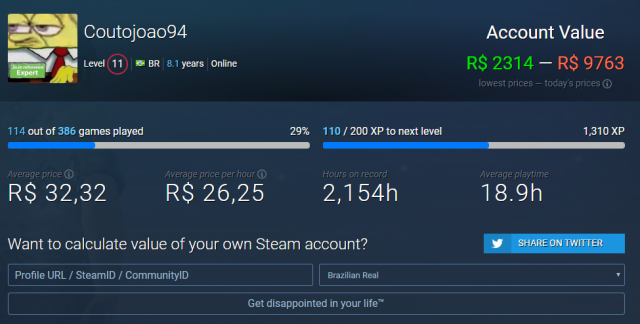 Conta Steam com 400 jogos de 8 anos
