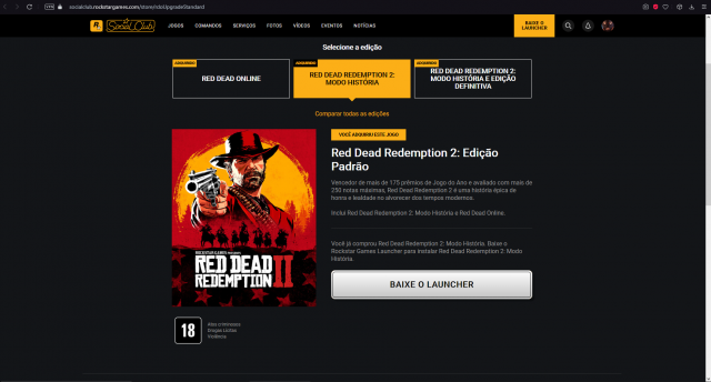 Melhor dos Games - Conta rockstar launcher com red dead 2 e gta v - PC
