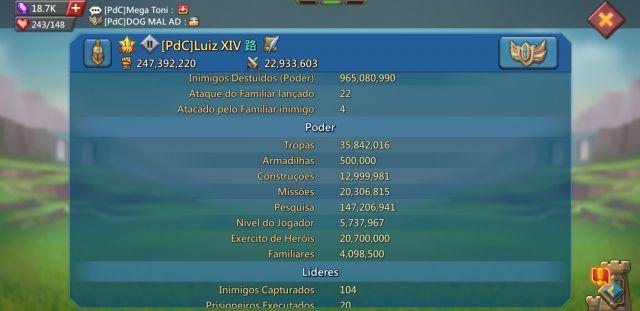 Melhor dos Games - Conta lords mobile 247M - Android