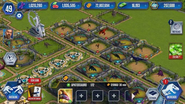 Melhor dos Games - Conta no Jurassic world the game - Mobile