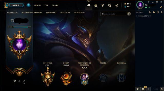 League of Legends ACC Ouro 1 - 194 Skins - LVL 212
