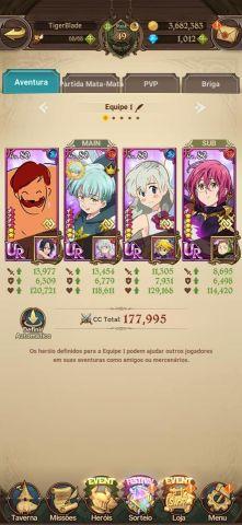 Melhor dos Games - Conta The Seven Deadly Sins Grand Cross - Online-Only/Web, Mobile, Android, PC