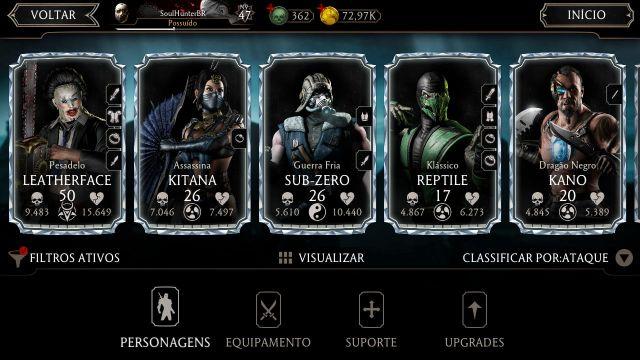 venda Conta de Mortal Kombat Com 6 personagem de diament