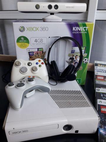 Melhor dos Games - Xbox 360 Slim 4g - Branco - Edição Kinect - Xbox 360