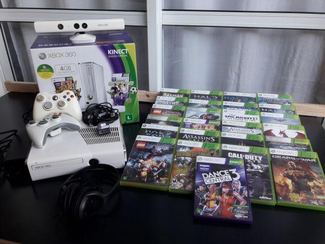 Melhor dos Games - Xbox 360 Slim 4g - Branco - Edição Kinect - Xbox 360