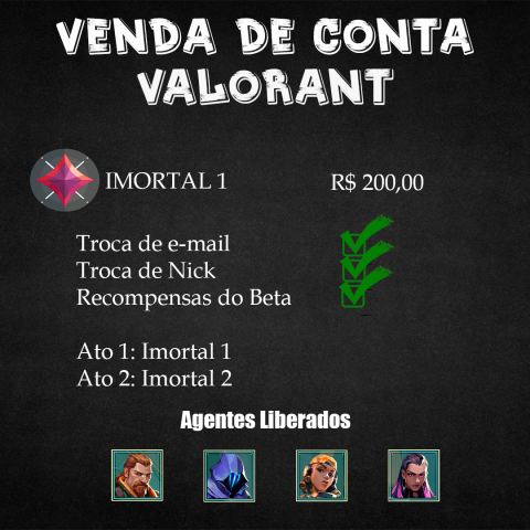 Melhor dos Games - Conta Valorant Imortal 1 - PC