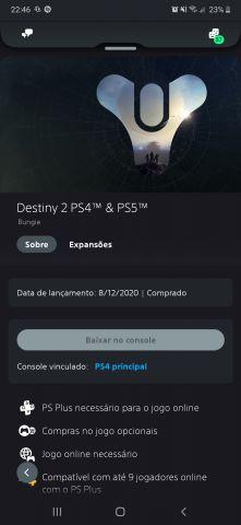 Melhor dos Games - Conta Destiny 2  - PC, PlayStation 4