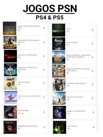 Melhor dos Games - Conta PSN com 55 Jogos - Playstation 5, PlayStation 4
