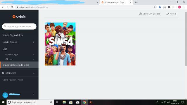 venda conta origin com the Sims4